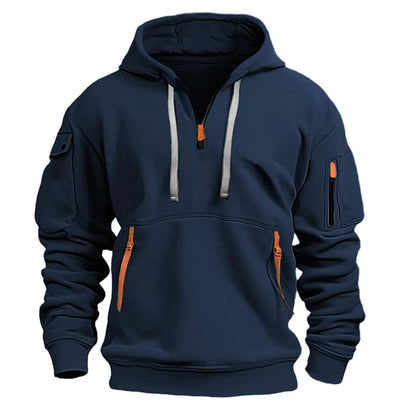 Fleece Hooded Sweatshirt – Multi Pocket Zipper Casual Hoodie for Men & Women - ZOOMNSTORE