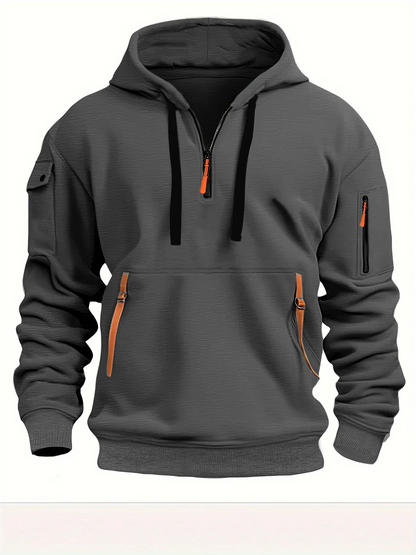 Fleece Hooded Sweatshirt – Multi Pocket Zipper Casual Hoodie for Men & Women - ZOOMNSTORE