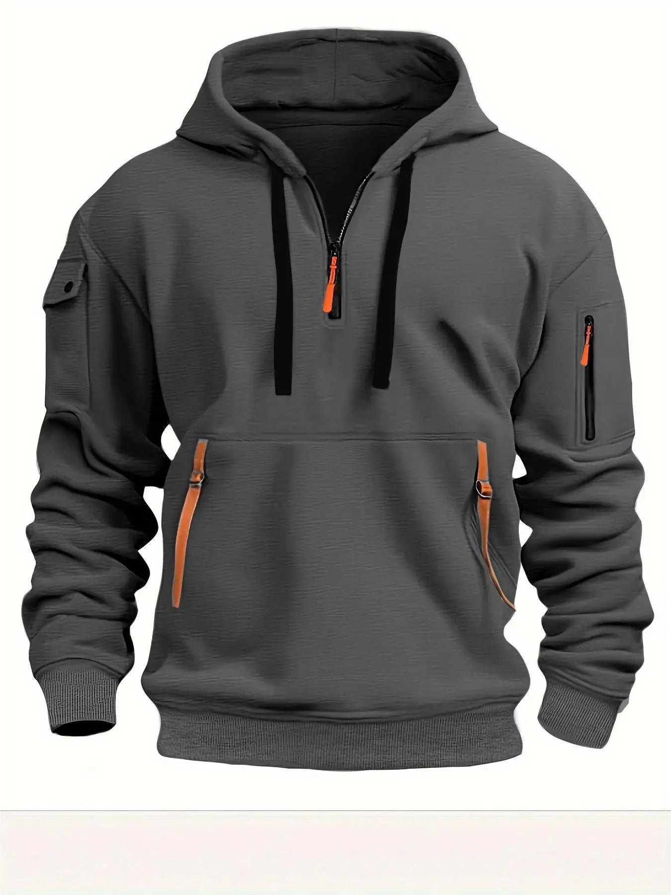 Fleece Hooded Sweatshirt – Multi Pocket Zipper Casual Hoodie for Men & Women - ZOOMNSTORE