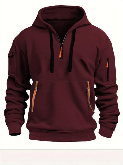 Fleece Hooded Sweatshirt – Multi Pocket Zipper Casual Hoodie for Men & Women - ZOOMNSTORE