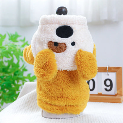 Fleece Pet Overalls - Warm Plush Dinosaur Unicorn Cosplay for Dogs and Cats - ZOOMNSTORE