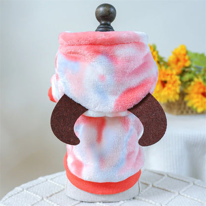 Fleece Pet Overalls - Warm Plush Dinosaur Unicorn Cosplay for Dogs and Cats - ZOOMNSTORE