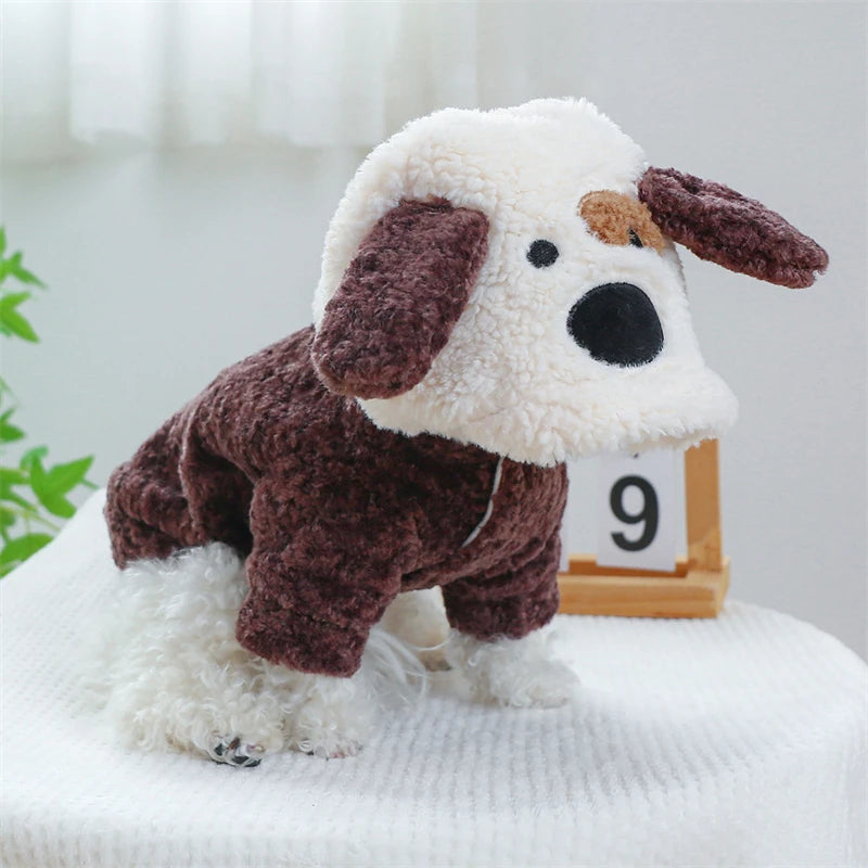 Fleece Pet Overalls - Warm Plush Dinosaur Unicorn Cosplay for Dogs and Cats - ZOOMNSTORE