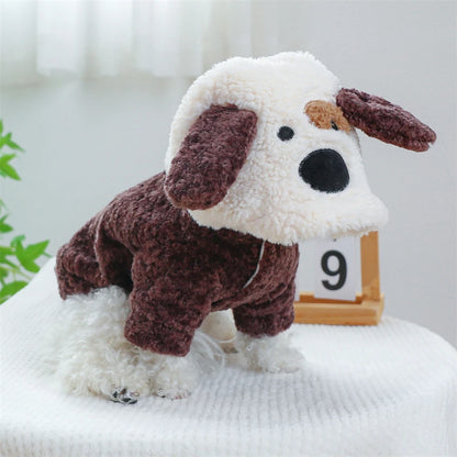 Fleece Pet Overalls - Warm Plush Dinosaur Unicorn Cosplay for Dogs and Cats - ZOOMNSTORE