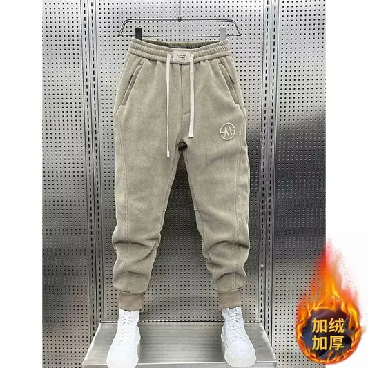 Fleece Sweatpants Men - Ripped Casual Joggers With Elastic Waist | Comfortable Y2K Style Pants - ZOOMNSTORE