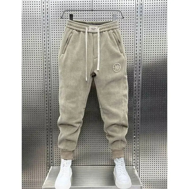 Fleece Sweatpants Men - Ripped Casual Joggers With Elastic Waist | Comfortable Y2K Style Pants - ZOOMNSTORE