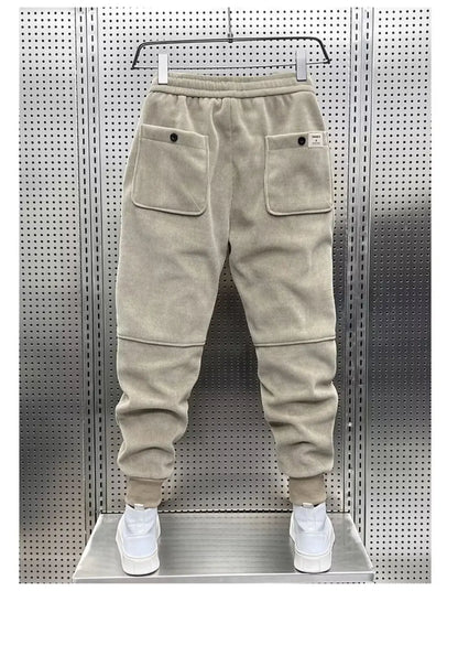 Fleece Sweatpants Men - Ripped Casual Joggers With Elastic Waist | Comfortable Y2K Style Pants - ZOOMNSTORE