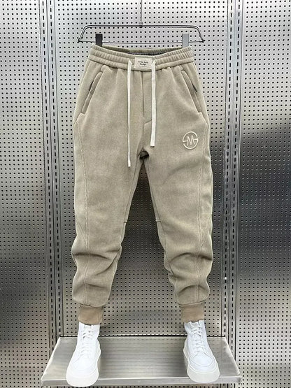 Fleece Sweatpants Men - Ripped Casual Joggers With Elastic Waist | Comfortable Y2K Style Pants - ZOOMNSTORE
