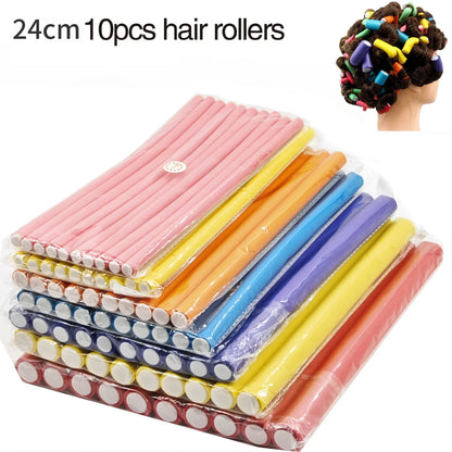 Flexible Hair Curling Rods - 10pcs Soft Foam Bendable Curling Rod Set - ZOOMNSTORE
