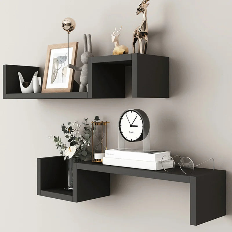 Floating Wall Shelf | Double Tier Wood Wall Mounted Shelf - Strong Load & Easy Install - ZOOMNSTORE