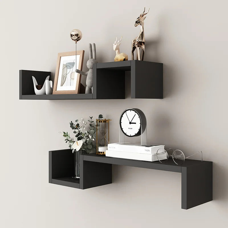 Floating Wall Shelf | Double Tier Wood Wall Mounted Shelf - Strong Load & Easy Install - ZOOMNSTORE