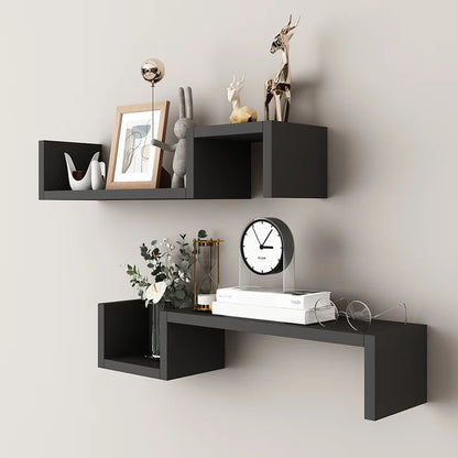 Floating Wall Shelf | Double Tier Wood Wall Mounted Shelf - Strong Load & Easy Install - ZOOMNSTORE