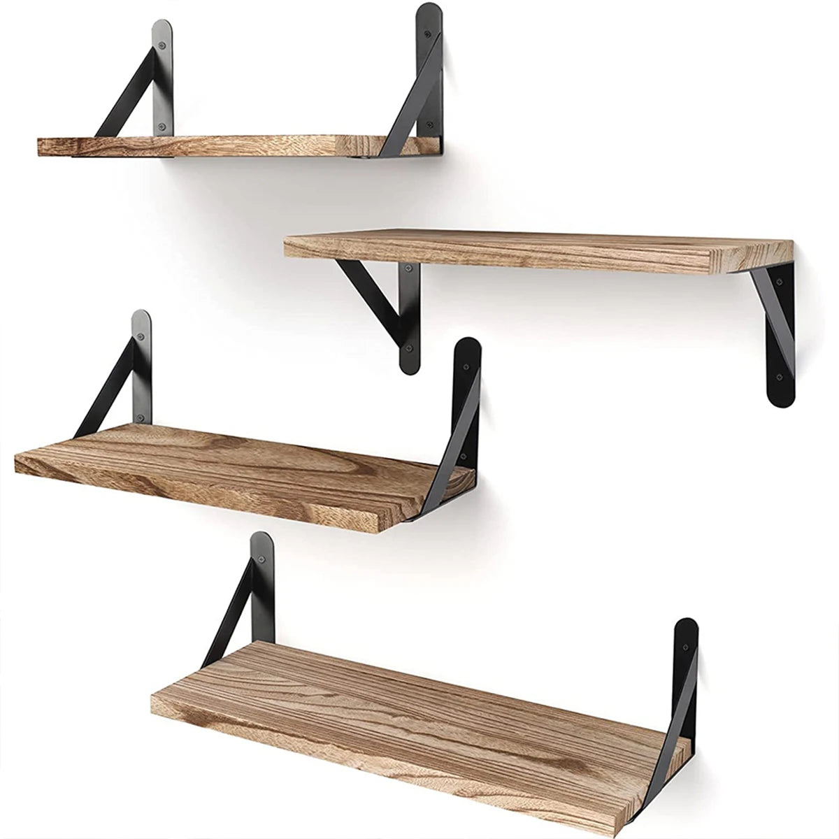 Floating Wall Shelves – Wooden Wall Mounted Shelf for Living Room & Kitchen Decor - ZOOMNSTORE