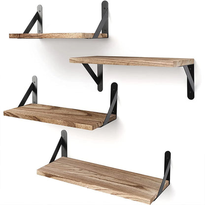 Floating Wall Shelves – Wooden Wall Mounted Shelf for Living Room & Kitchen Decor - ZOOMNSTORE