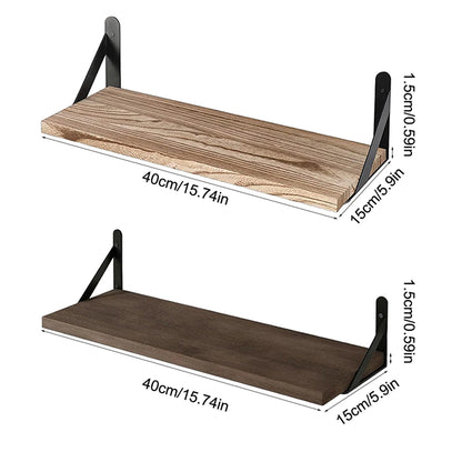 Floating Wall Shelves – Wooden Wall Mounted Shelf for Living Room & Kitchen Decor - ZOOMNSTORE