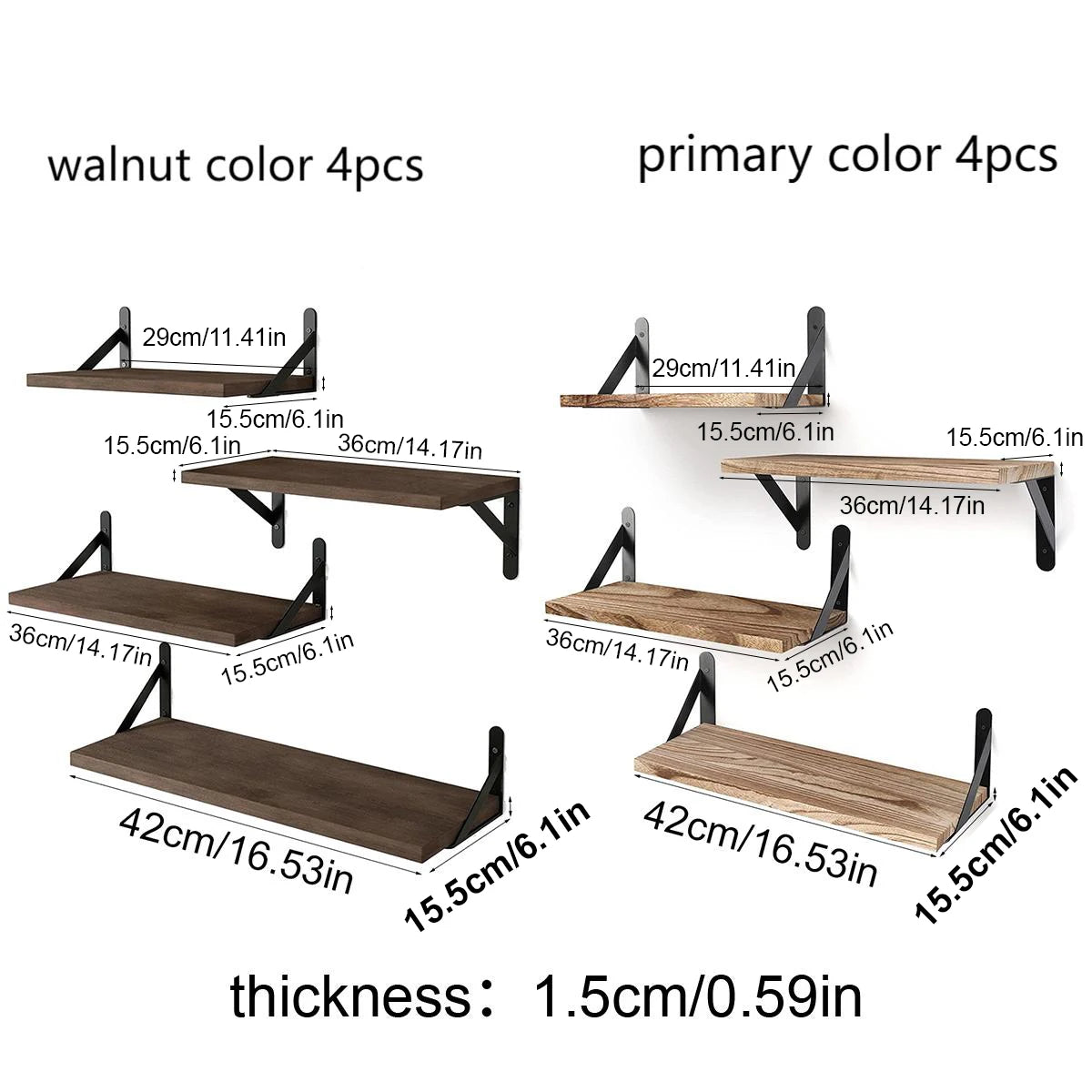 Floating Wall Shelves – Wooden Wall Mounted Shelf for Living Room & Kitchen Decor - ZOOMNSTORE