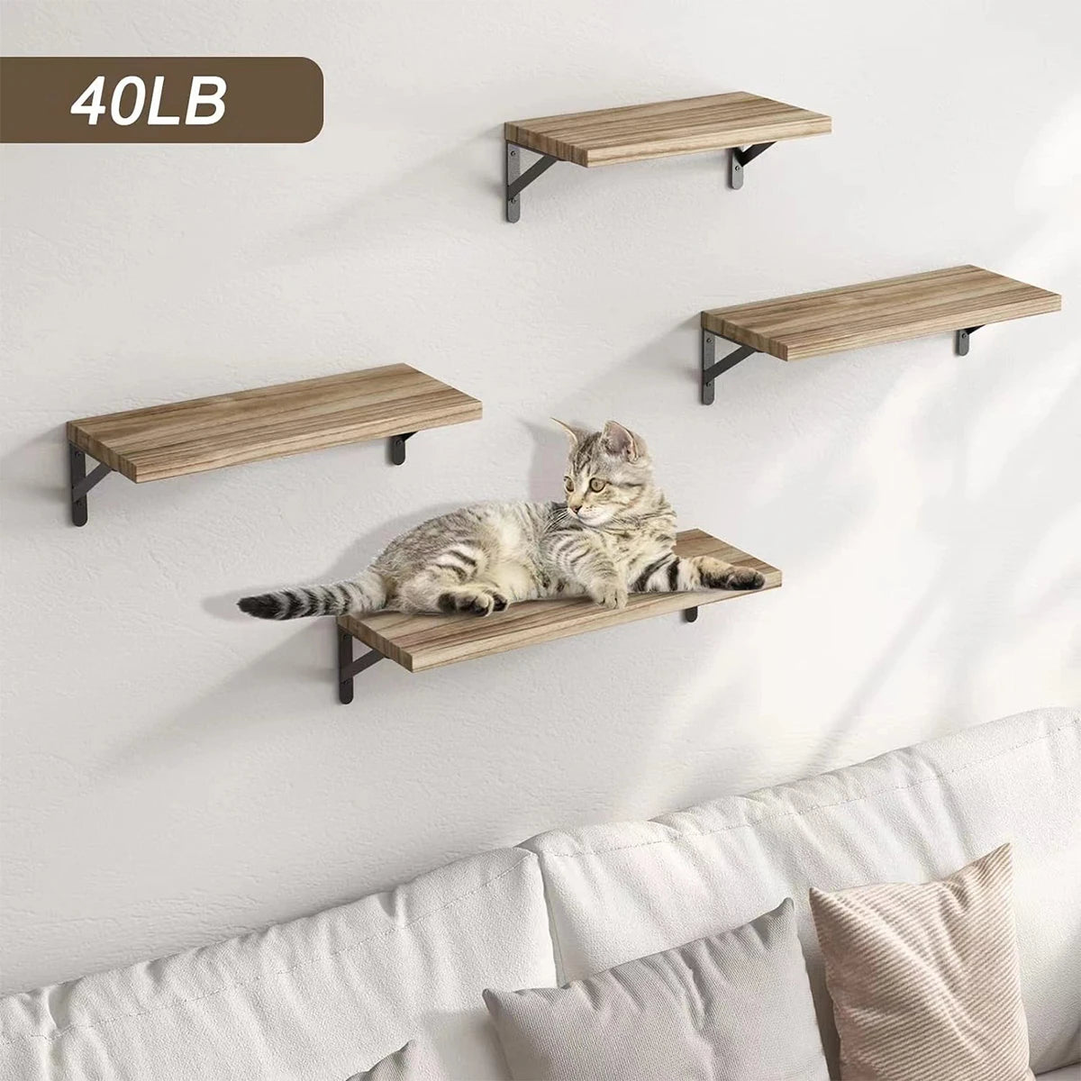 Floating Wall Shelves – Wooden Wall Mounted Shelf for Living Room & Kitchen Decor - ZOOMNSTORE