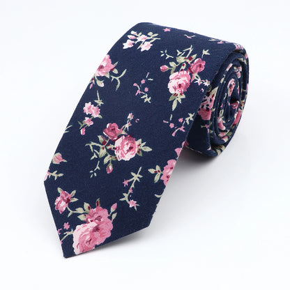 Floral Cotton Tie - Elegant Paisley Necktie for Men  Women - ZOOMNSTORE