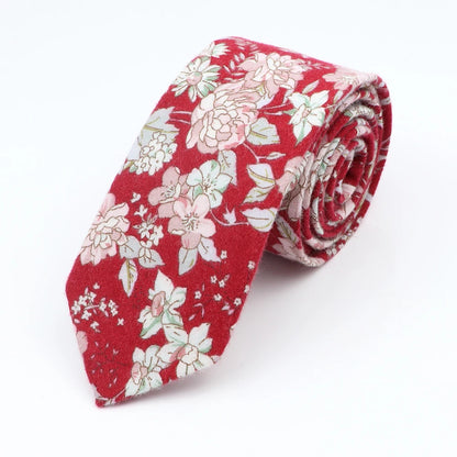 Floral Cotton Tie - Elegant Paisley Necktie for Men  Women - ZOOMNSTORE