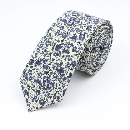 Floral Cotton Tie - Elegant Paisley Necktie for Men  Women - ZOOMNSTORE