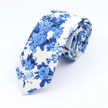 Floral Cotton Tie - Elegant Paisley Necktie for Men  Women - ZOOMNSTORE