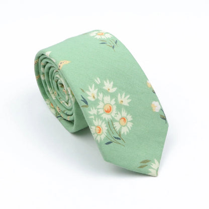 Floral Cotton Tie - Elegant Paisley Necktie for Men  Women - ZOOMNSTORE