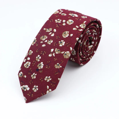Floral Cotton Tie - Elegant Paisley Necktie for Men  Women - ZOOMNSTORE
