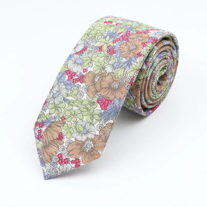 Floral Cotton Tie - Elegant Paisley Necktie for Men  Women - ZOOMNSTORE