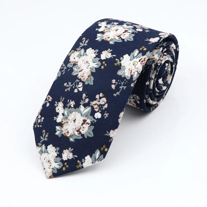 Floral Cotton Tie - Elegant Paisley Necktie for Men  Women - ZOOMNSTORE