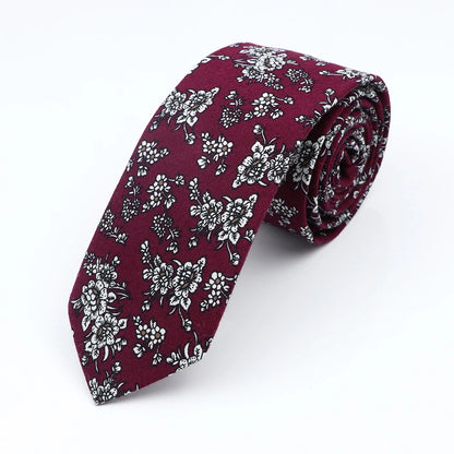 Floral Cotton Tie - Elegant Paisley Necktie for Men  Women - ZOOMNSTORE