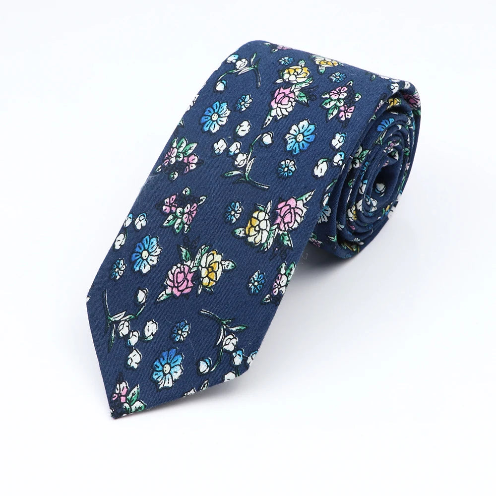 Floral Cotton Tie - Elegant Paisley Necktie for Men  Women - ZOOMNSTORE
