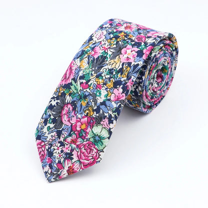 Floral Cotton Tie - Elegant Paisley Necktie for Men  Women - ZOOMNSTORE