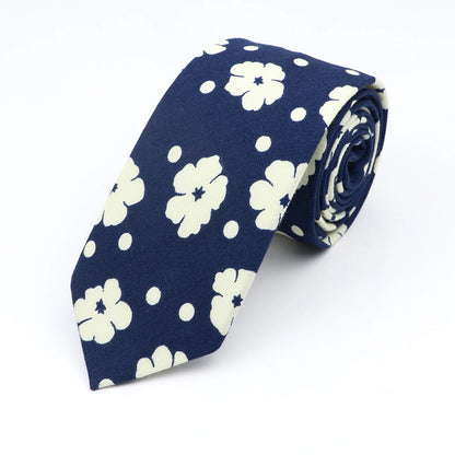 Floral Cotton Tie - Elegant Paisley Necktie for Men  Women - ZOOMNSTORE