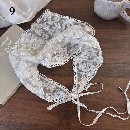 Elegant Lace Floral Hair Scarf - Triangle Headscarf  Sunscreen Travel Headband - ZOOMNSTORE