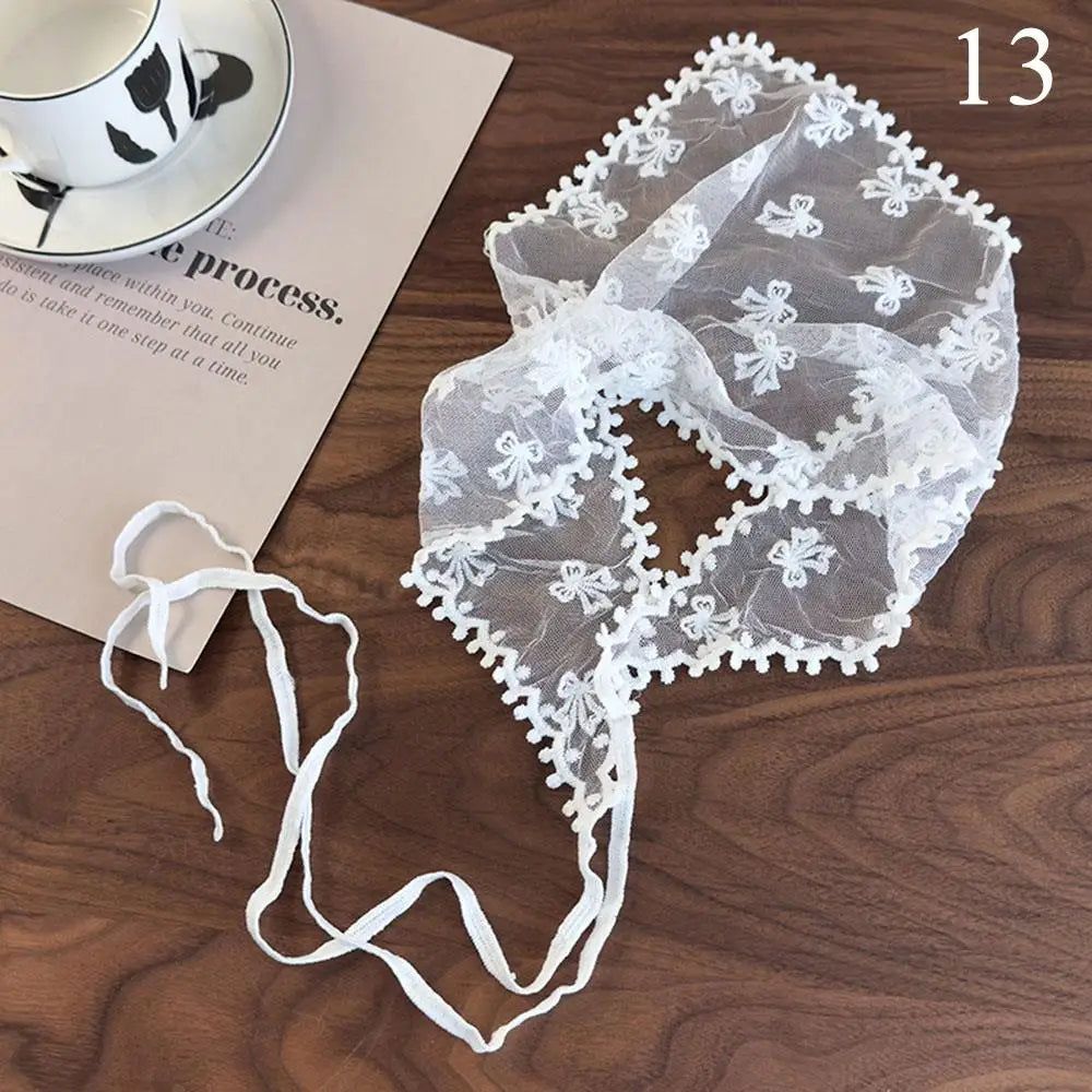 Elegant Lace Floral Hair Scarf - Triangle Headscarf  Sunscreen Travel Headband - ZOOMNSTORE
