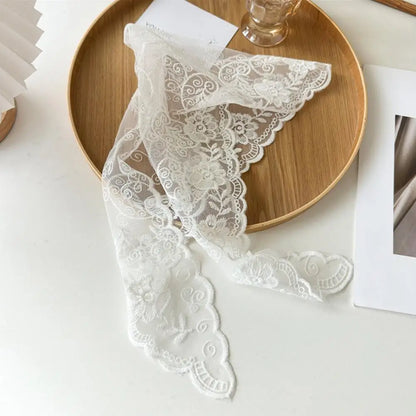 Elegant Lace Floral Hair Scarf - Triangle Headscarf  Sunscreen Travel Headband - ZOOMNSTORE