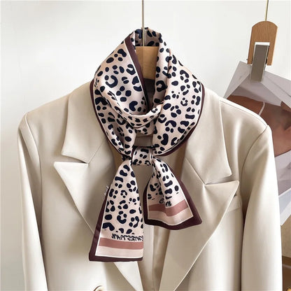 Floral Silk Scarf - Long Ribbon Neck Tie  Headband for Women - ZOOMNSTORE