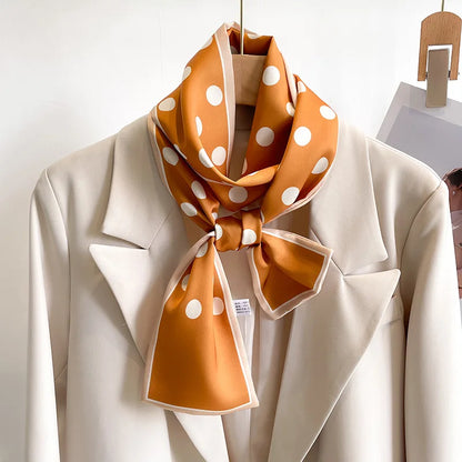 Floral Silk Scarf - Long Ribbon Neck Tie  Headband for Women - ZOOMNSTORE