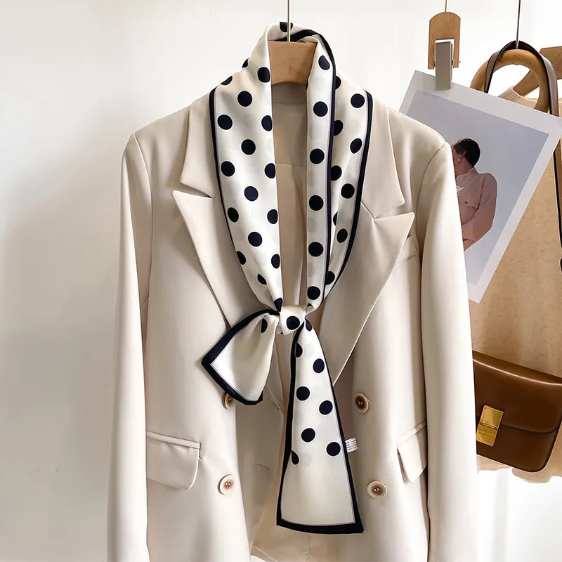 Floral Silk Scarf - Long Ribbon Neck Tie  Headband for Women - ZOOMNSTORE