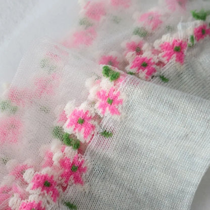 Floral Womens Boat Socks - 7 Pairs Thin Silk Crystal SpringSummer - ZOOMNSTORE