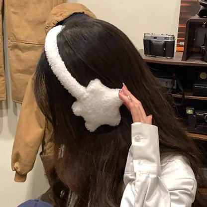 Fluffy Earmuffs - Star Design Plush Ear Warmers | Cozy Winter Accessories For Women - ZOOMNSTORE