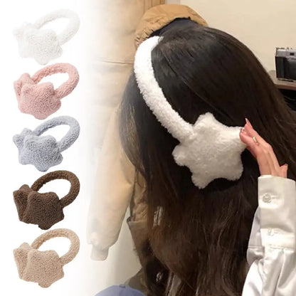 Fluffy Earmuffs - Star Design Plush Ear Warmers | Cozy Winter Accessories For Women - ZOOMNSTORE