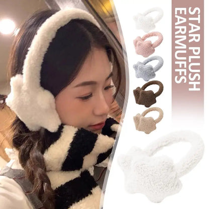 Fluffy Earmuffs - Star Design Plush Ear Warmers | Cozy Winter Accessories For Women - ZOOMNSTORE