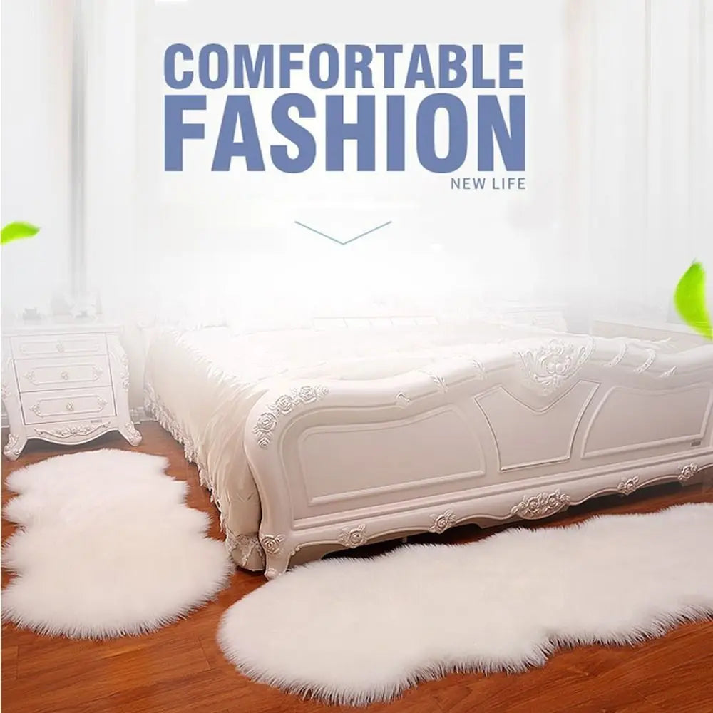 Fluffy Sheepskin Rug - Soft Faux Fur Carpet for Home Decor - ZOOMNSTORE