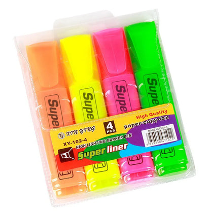 4/6Pc Highlighter Fluorescent Pen Broad Tip Writing Marker Pens for Art Drawing Doodling Marking Office Stationery School Supply - ZOOMNSTORE