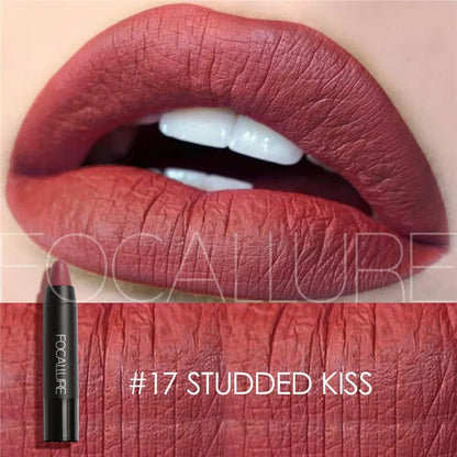 Focallure Matte Lipstick - Waterproof Soft Texture Lip Makeup in 19 Colors - ZOOMNSTORE