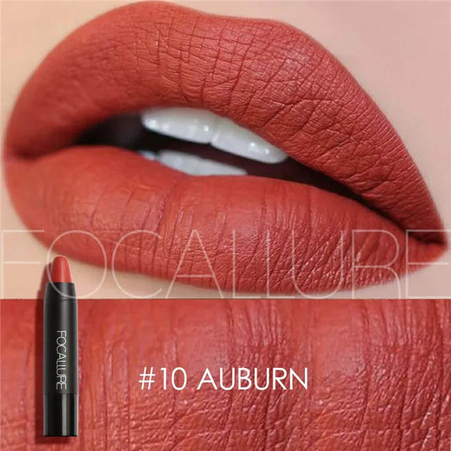 Focallure Matte Lipstick - Waterproof Soft Texture Lip Makeup in 19 Colors - ZOOMNSTORE
