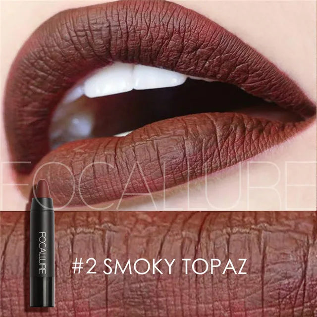 Focallure Matte Lipstick - Waterproof Soft Texture Lip Makeup in 19 Colors - ZOOMNSTORE