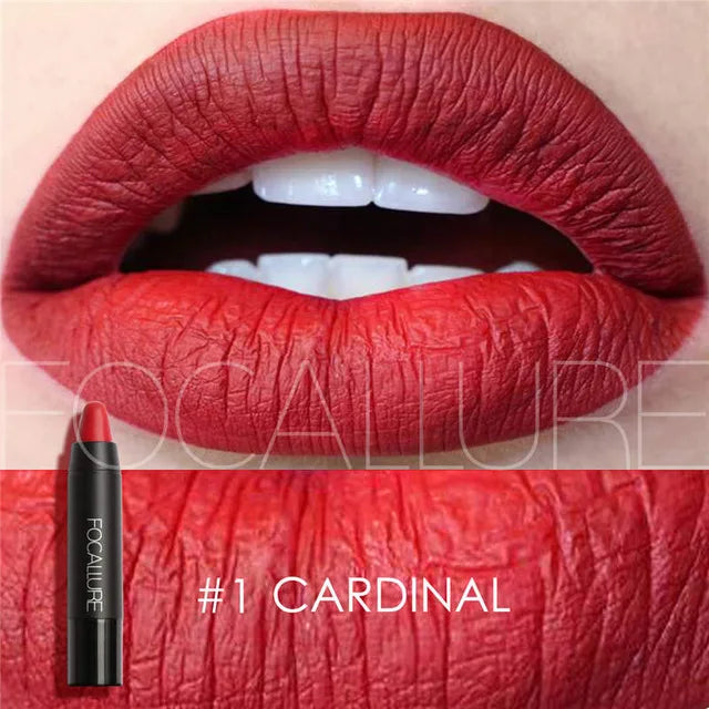 Focallure Matte Lipstick - Waterproof Soft Texture Lip Makeup in 19 Colors - ZOOMNSTORE