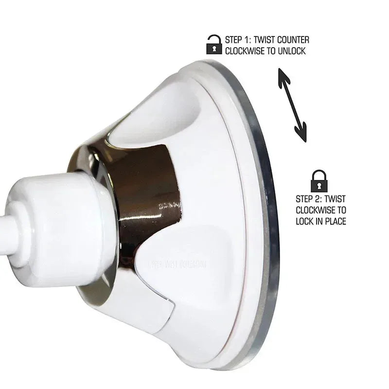 Fogless Makeup Mirror – 360 Degree Rotation, Adjustable Angle, Strong Suction Cup - ZOOMNSTORE